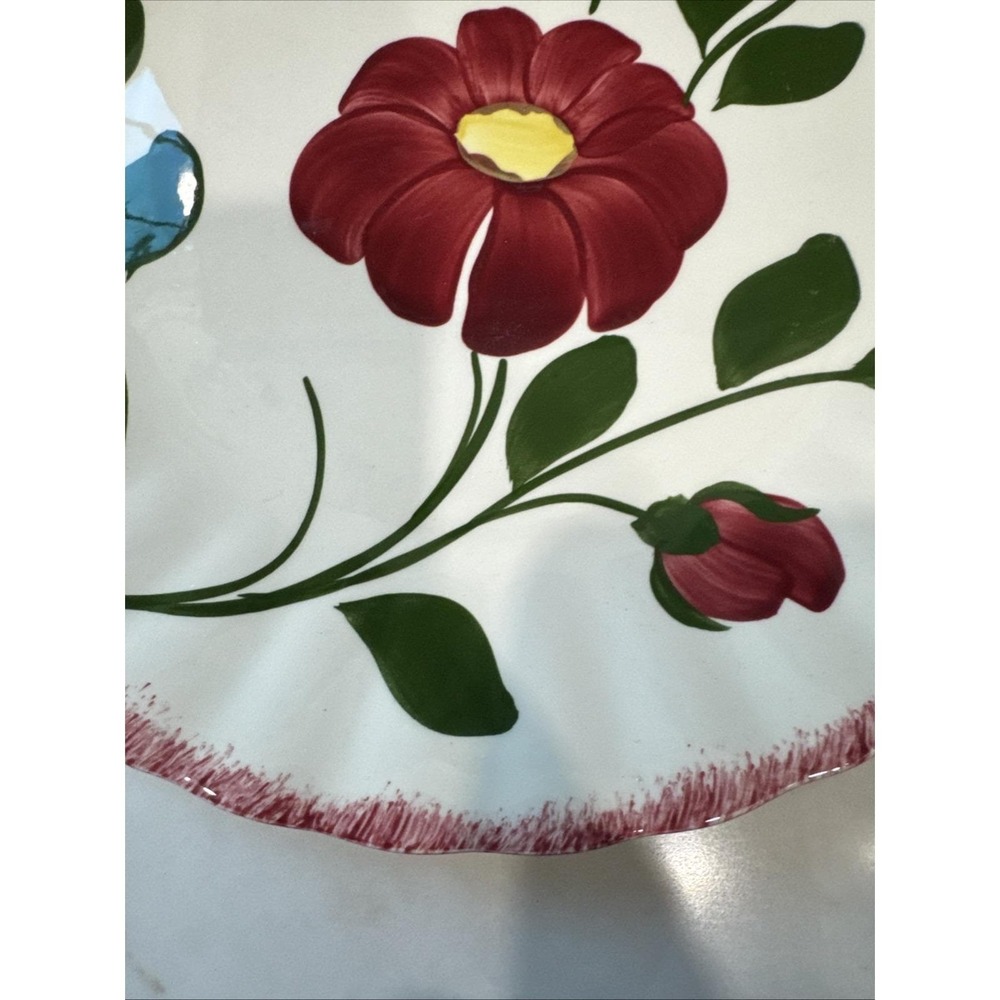 Blue Ridge Southern Potteries Made In USA Rock Rose 9 In Plate Hand Painted - Picture 5 of 9